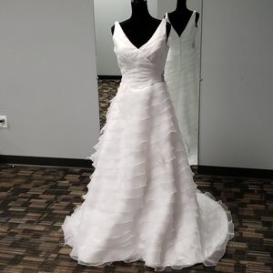 Moonlight wedding, V- neck, open back, size 14,